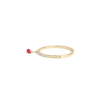 Goldtone & Enamel Cherry Cluster Charm Hinged Bangle Bracelet