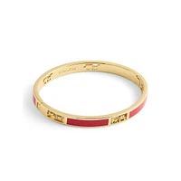 Signature Horse & Carriage Goldtone-Finish & Red Enamel Cutout Bangle Bracelet