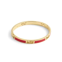 Signature Horse & Carriage Goldtone-Finish & Red Enamel Cutout Bangle Bracelet