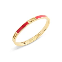 Signature Horse & Carriage Goldtone-Finish & Red Enamel Cutout Bangle Bracelet