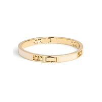 Signature Horse & Carriage Goldtone-Finish & Chalk Enamel Cutout Bangle Bracelet