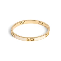 Signature Horse & Carriage Goldtone-Finish & Chalk Enamel Cutout Bangle Bracelet