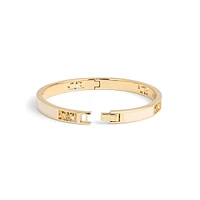 Signature Horse & Carriage Goldtone-Finish & Chalk Enamel Cutout Bangle Bracelet