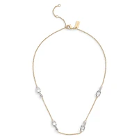 Signature Pavé C Two-Tone Strand Necklace