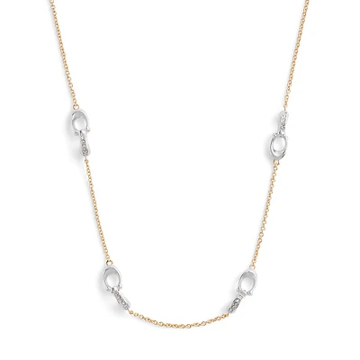 Signature Pavé C Two-Tone Strand Necklace