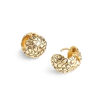 Signature Quilted Goldtone Orb Huggie Earrings