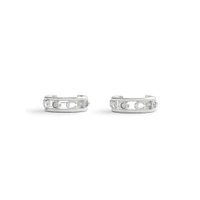 Signature C Rhodium-Finish Open-Hoop Earrings