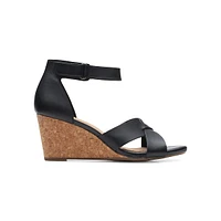 Margee Gracie Cork Wedge Leather Ankle-Strap Sandals