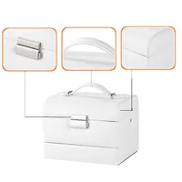 Multi-layer Jewellery Storage Box Organizer, Pu Leather Display Case For Rings Earrings Necklaces Storage