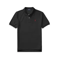 Boy's Solid Mesh Polo With Pony Player