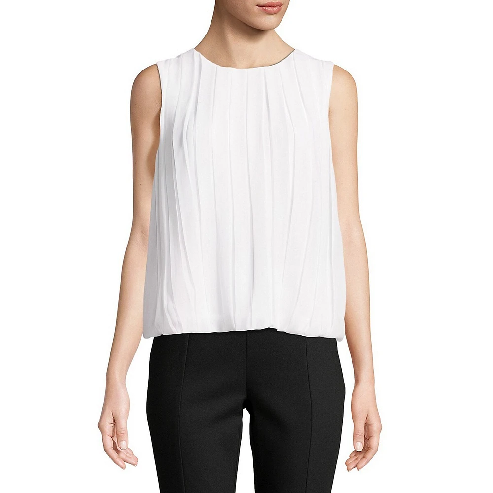 Sleeveless Pleated Bubble Top