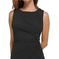 Sleeveless Sunray Pleat Sheath Dress