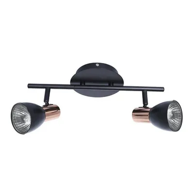 2 Heads Ceiling Light, 16.1 '' Width, From The Riviera Collection, Black