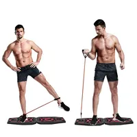 9 In 1 Push Up Rack Board System Fitness Workout Train Gym Exercise With 2 Resistance Bands And 2 Pilate Bars