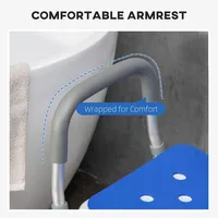 Adjustable Shower Chair With Arms Back And Padded Seat
