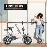 Gyrocopters Frost Electric City Bike | 350 W Motor, 14-inch tires | Speed up to 25kmh |Battery Range up to 25-30km | Dual shocks | Folding Compact e-Bike