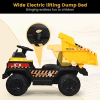 12v Battery Kids Ride On Dump Truck Rc Construction Tractor W/ Electric Bucket