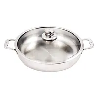 12.5 Inch 5.8 Qt (32cm 5.5l) Premium Clad Stainless Steel Induction Chef Pan With Lid