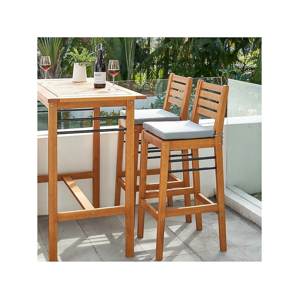 Chaise de bar contemporaine en bois Gloucester pour terrasse