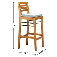 Chaise de bar contemporaine en bois Gloucester pour terrasse