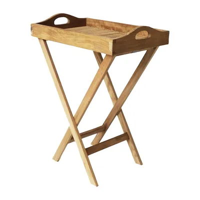 Outdoor Teak X-Stand Serving Tray