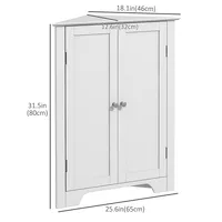 Corner Bathroom Cabinet W/ Recessed Doors