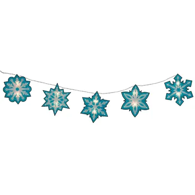 10ct Blue And White Snowflake Christmas Light Set - 4.5-feet, White Wire