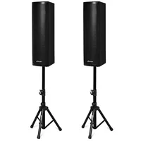 2000w Set Of 2 Bi-amplified Speakers Pa System W/ 3-channel & Stands