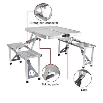Folding Aluminum Table & Chairs