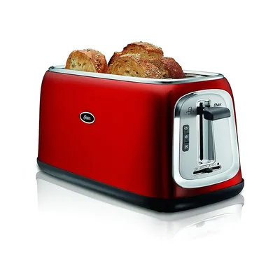 Long Slot Four Slice Toaster, 1500w, Red