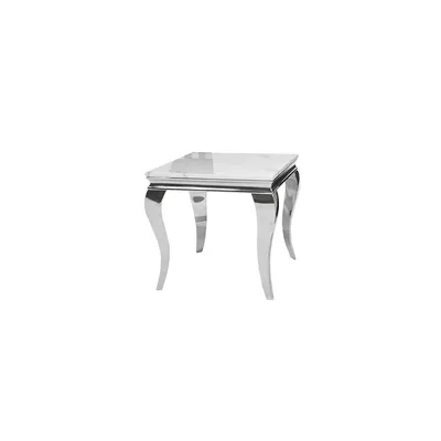 Modern Trends Marble Top Chrome Frame End Table (24" X 24")