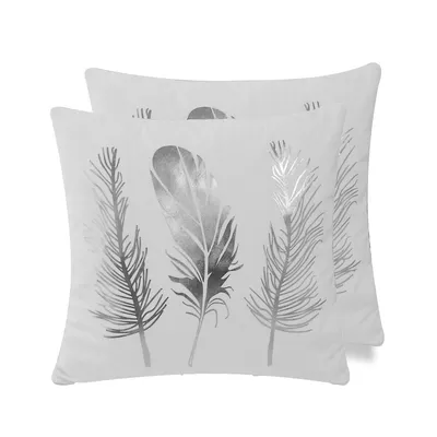 Christmas Icons Throw Pillow, 100% Polyester Velour Foil Print Feather