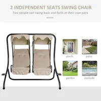 2 Seat Modern Outdoor Swing Chairs