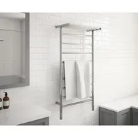8-bar Dual Wall Mount Towel Warmer With Integrated On-board Timer In Polished Stainless Steel