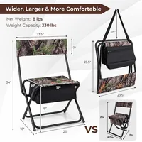 Folding Hunting Chair Foldable Portable Fishing Stool With Storage Pocket