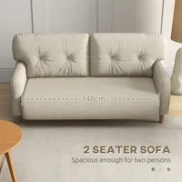 58" Loveseat Sofa For Bedroom 2 Seater Couch Beige