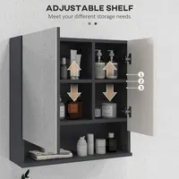 Medicine Cabinet With Shelf, Bathroom Mirror Cabinet, Grey