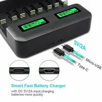 8 Slot Smart Battery Charger Usb Smart Charging