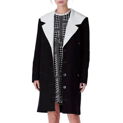 Coat With Contrast Sailor Collar