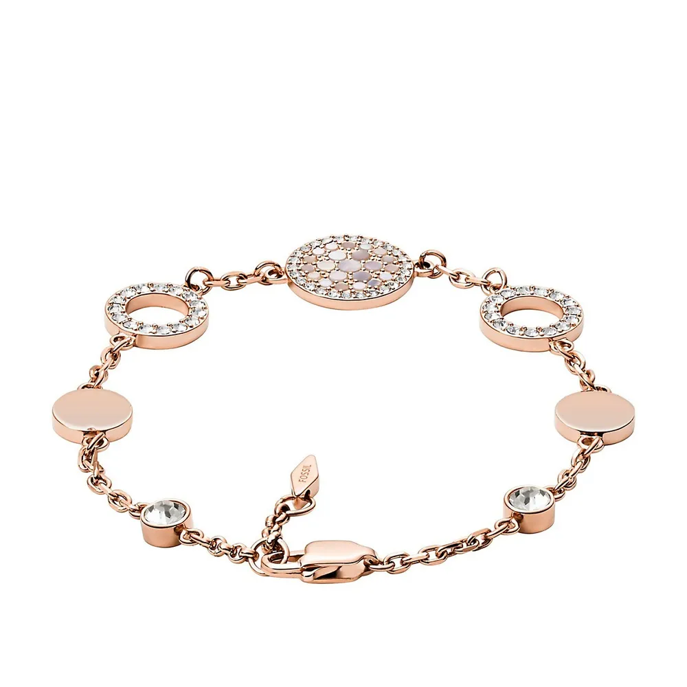 Women's Mosaic Mother-of-pearl Disc Station Bracelet