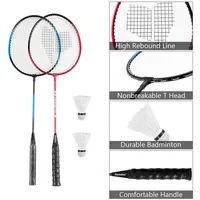 Portable Badminton Set Folding Tennis Badminton Volleyball Net W/ Stands Case