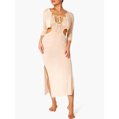 Ruched Cutout Maxi Cover Up