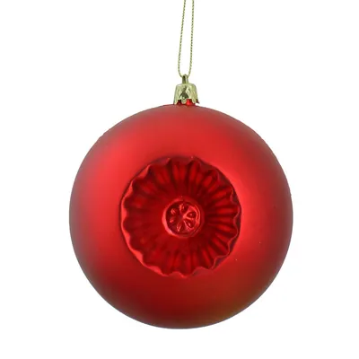 6ct Red Shatterproof Matte Christmas Ball Ornaments 4" (100mm)