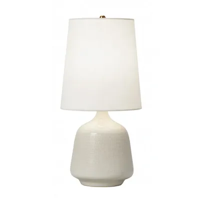 21"h White Ceramic Table Lamp