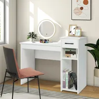 Costway Computer Desk Pc Laptop Table W/ Drawer And Shelf Home Office Furniture White