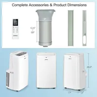9,000btu Portable Air Conditioner 3-in-1 Air Cooler Fan Dehumidifier W/ Remote