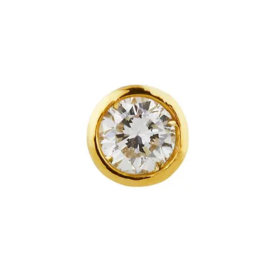 14k Gold Cartilage Diamond Bezel Stud Earring