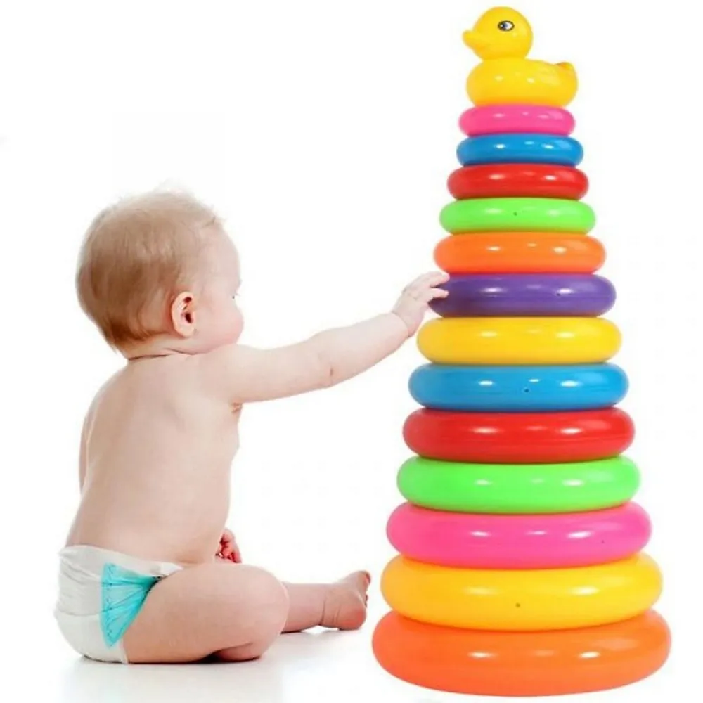 Stacking Teddy Ring for Toddlers|7 rings|Safe Non toxic Material|Soft and  durable|Multi-colored stacker rings | MozaicQ