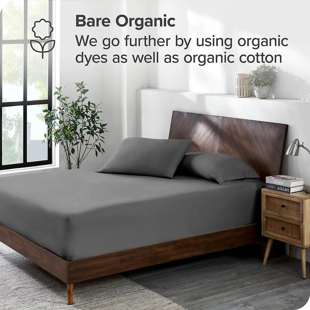 100% Organic Cotton Jersey Fitted Sheet - Ultra Soft Deep Pocket Ring Spun Yarns