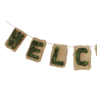 6' Brown And Green "welcome" Hanging Wall Decor